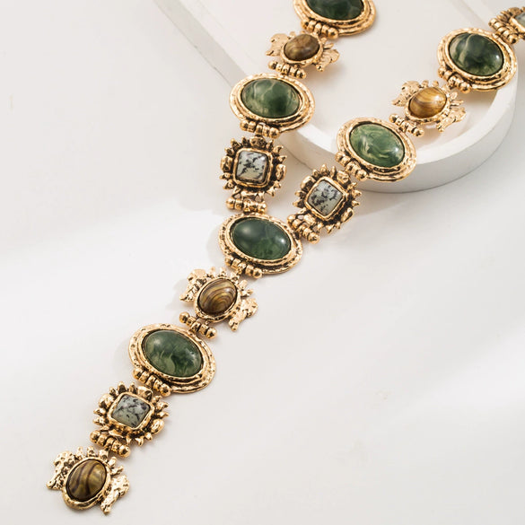 Wholesale Necklace Alloy And Resin Geometric Retro Handmade Women's Clavicle Chain