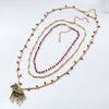 Wholesale Necklace Alloy Animal Braided Beaded Electroplated Multilayered Long