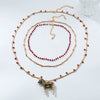 Wholesale Necklace Alloy Animal Braided Beaded Electroplated Multilayered Long