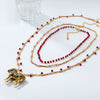 Wholesale Necklace Alloy Animal Braided Beaded Electroplated Multilayered Long