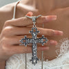 Wholesale Necklace Alloy Geometric Distressed Flower Vine Cross Gothic Retro Hip Hop Trendy Women's Accessories