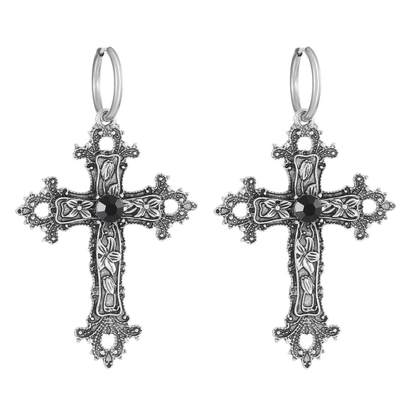 Wholesale Necklace Alloy Geometric Distressed Flower Vine Cross Gothic Retro Hip Hop Trendy Women's Accessories