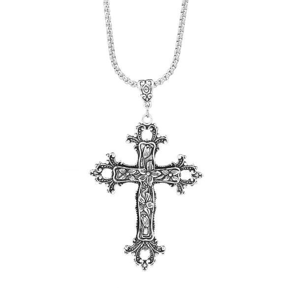 Wholesale Necklace Alloy Geometric Distressed Flower Vine Cross Gothic Retro Hip Hop Trendy Women's Accessories