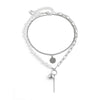 Wholesale Necklace Alloy Geometric Imitation Pearl Multilayer Stacked Electroplating For Women