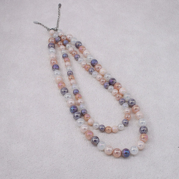 Wholesale Necklace Alloy Geometric Pearl Multilayered Baroque Electroplating Women's Clavicle Chain