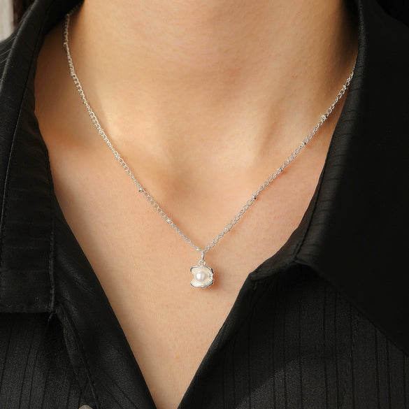 Wholesale Necklace Alloy Mermaid Shell Pearl Geometric Pendant Electroplating For Women