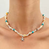 Wholesale Necklace Alloy Mermaid Shell Pearl Geometric Pendant Electroplating For Women