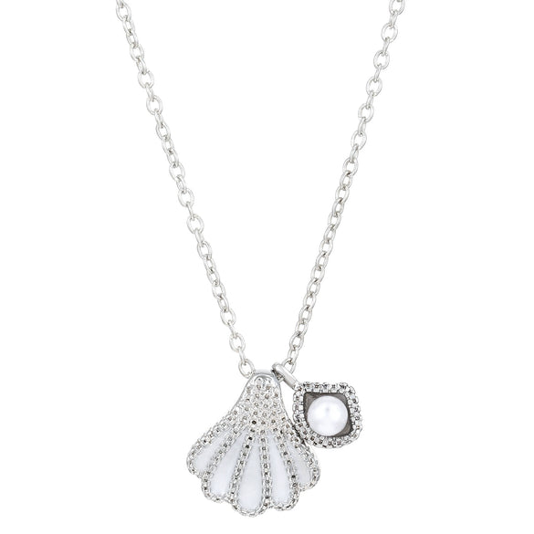 Wholesale Necklace Alloy Mermaid Shell Pearl Geometric Pendant Electroplating For Women