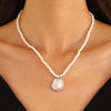 Wholesale Necklace Alloy Mermaid Shell Pearl Geometric Pendant Electroplating For Women