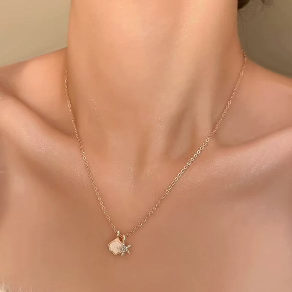 Wholesale Necklace Alloy Mermaid Shell Pearl Geometric Pendant Electroplating For Women