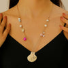 Wholesale Necklace Alloy Mermaid Shell Pearl Geometric Pendant Electroplating For Women
