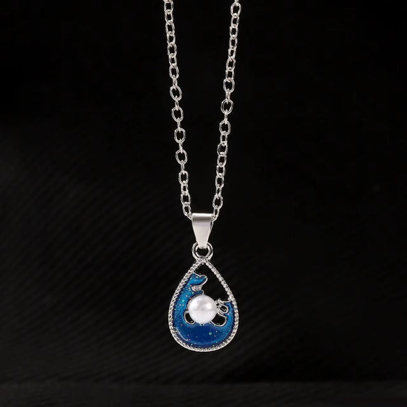 Wholesale Necklace Alloy Mermaid Shell Pearl Geometric Pendant Electroplating For Women