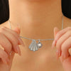 Wholesale Necklace Alloy Mermaid Shell Pearl Geometric Pendant Electroplating For Women