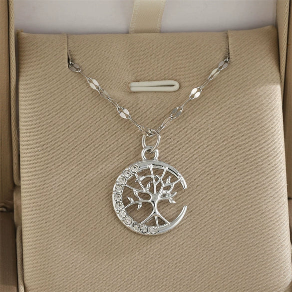 Wholesale Necklace Alloy Mixed Gemstone Inlay Geometric Heart Shape Electroplating For Women