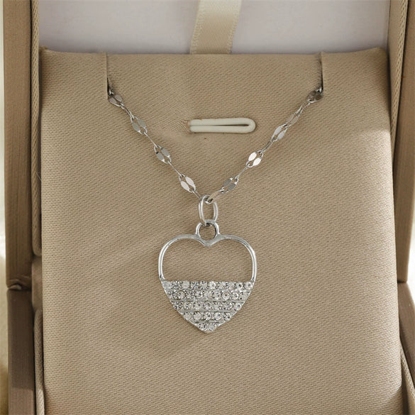 Wholesale Necklace Alloy Mixed Gemstone Inlay Geometric Heart Shape Electroplating For Women