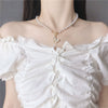 Wholesale Necklace Alloy Pearl Chain Butterfly Pendant Electroplated