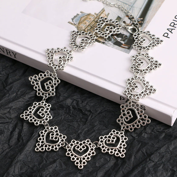 Wholesale Necklace Alloy Pearl Heartshaped Geometric Electroplating For Women