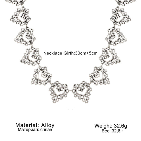 Wholesale Necklace Alloy Pearl Heartshaped Geometric Electroplating For Women
