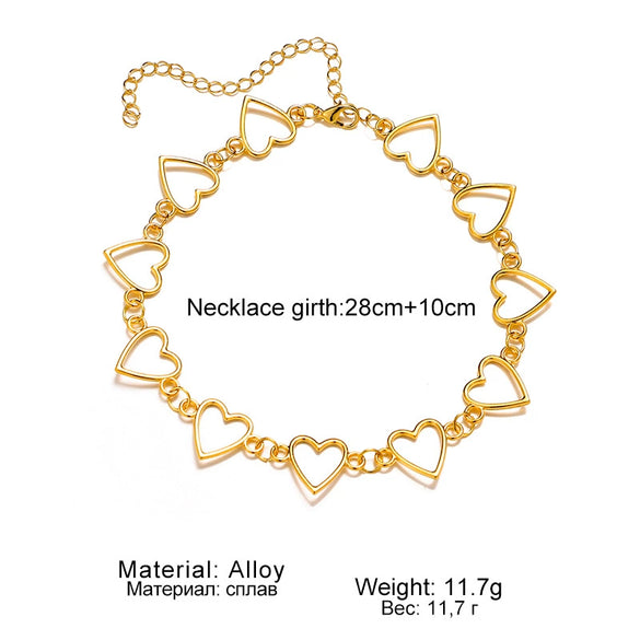 Wholesale Necklace Alloy Pearl Heartshaped Geometric Electroplating For Women