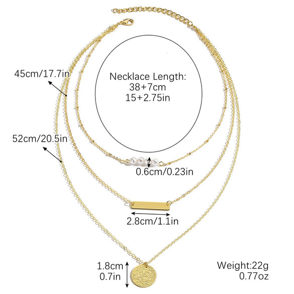 Wholesale Necklace Alloy Pearl Pendant Geometric Fashion Electroplating Women's