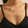 Wholesale Necklace Alloy Pearl Pendant Geometric Fashion Electroplating Women's