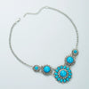 Wholesale Necklace Alloy Turquoise Mixed Gem Inlay Geometric Plant Flowers Style Set With Turquoise For Women