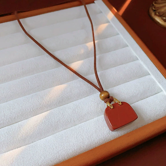 Wholesale Necklace Artificial Stone Wooden Bead Artificial Leather Geometric Electroplating Sophisticated Style