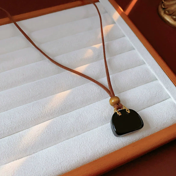 Wholesale Necklace Artificial Stone Wooden Bead Artificial Leather Geometric Electroplating Sophisticated Style