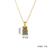 Wholesale Necklace Bear Animal Zodiac Pattern Copper Titanium Steel Electroplating Mixed Gem Inlay Ochain For Women Light Luxury Style