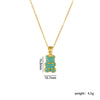 Wholesale Necklace Bear Animal Zodiac Pattern Copper Titanium Steel Electroplating Mixed Gem Inlay Ochain For Women Light Luxury Style