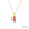 Wholesale Necklace Bear Animal Zodiac Pattern Copper Titanium Steel Electroplating Mixed Gem Inlay Ochain For Women Light Luxury Style