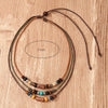 Wholesale Necklace Bohemian Retro Style Wooden Beads Geometric Handmade