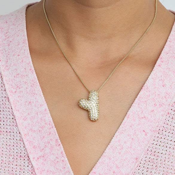 Wholesale Necklace Brass Copper Letter Pendant Electroplating For Women