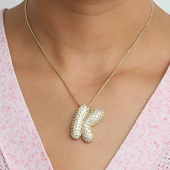 Wholesale Necklace Brass Copper Letter Pendant Electroplating For Women