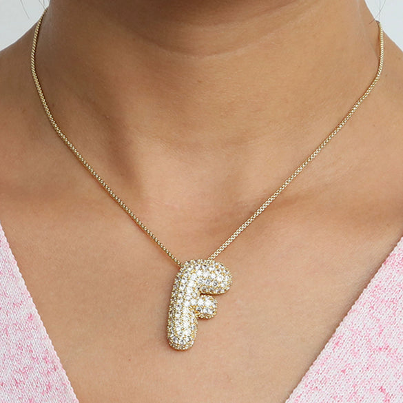Wholesale Necklace Brass Copper Letter Pendant Electroplating For Women