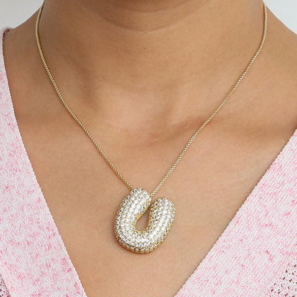 Wholesale Necklace Brass Copper Letter Pendant Electroplating For Women