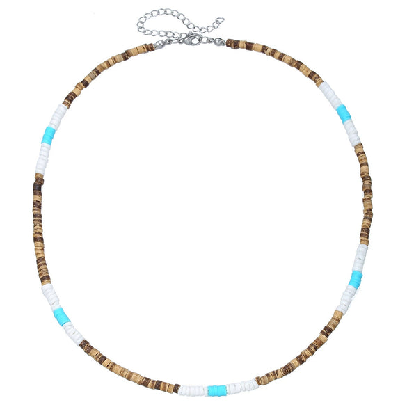 Wholesale Necklace Coconut Shell Wood Stainless Steel Geometric Handmade