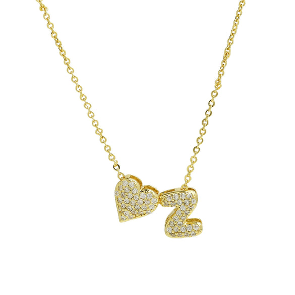 Wholesale Necklace Copper Brass Inlaid Heart Shape Pendant With Letters Numbers Text Electroplating For Women
