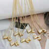 Wholesale Necklace Copper Brass Inlaid Heart Shape Pendant With Letters Numbers Text Electroplating For Women