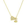 Wholesale Necklace Copper Brass Inlaid Heart Shape Pendant With Letters Numbers Text Electroplating For Women