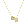 Wholesale Necklace Copper Brass Inlaid Heart Shape Pendant With Letters Numbers Text Electroplating For Women