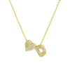 Wholesale Necklace Copper Brass Inlaid Heart Shape Pendant With Letters Numbers Text Electroplating For Women