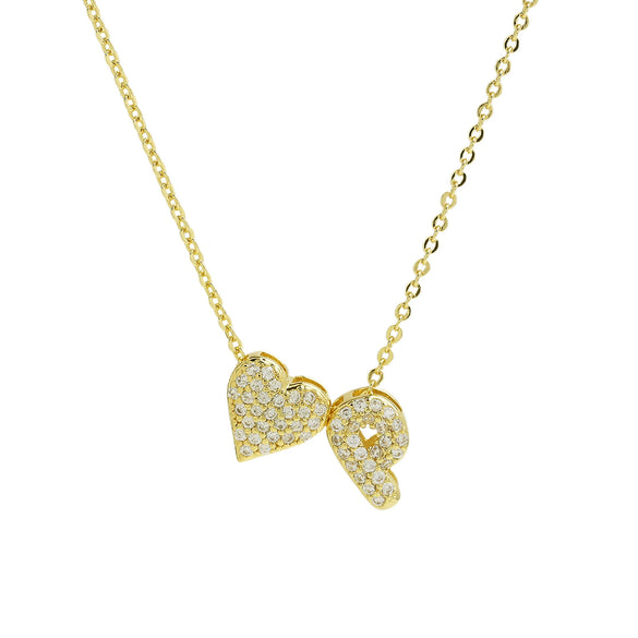 Wholesale Necklace Copper Brass Inlaid Heart Shape Pendant With Letters Numbers Text Electroplating For Women