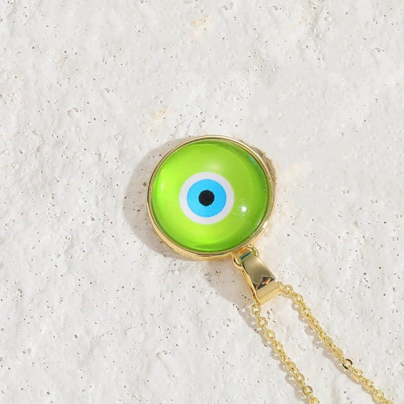 Wholesale Necklace Copper Dripping Oil Geometric Devil's Eye Pendant Electroplating For Women