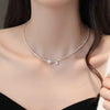 Wholesale Necklace Copper Freshwater Pearl Geometric Electroplating Light Luxury Simple Style For Women