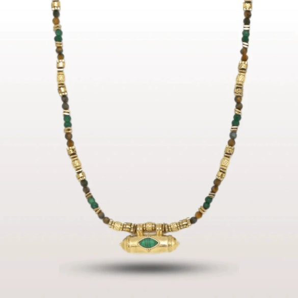Wholesale Necklace Copper Geometric Devil's Eye Vintage Braided Rope Chain Gold Plated