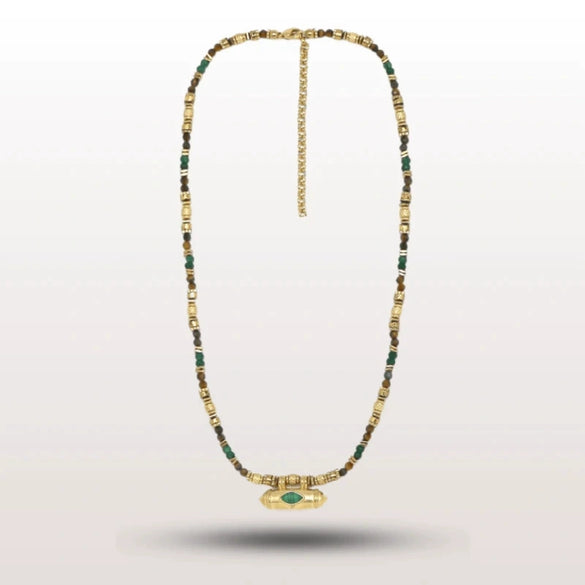 Wholesale Necklace Copper Geometric Devil's Eye Vintage Braided Rope Chain Gold Plated