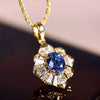 Wholesale Necklace Copper Geometric Flower Pendant Mixed Gemstone Setting Electroplating For Women