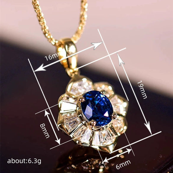 Wholesale Necklace Copper Geometric Flower Pendant Mixed Gemstone Setting Electroplating For Women