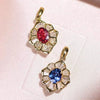 Wholesale Necklace Copper Geometric Flower Pendant Mixed Gemstone Setting Electroplating For Women